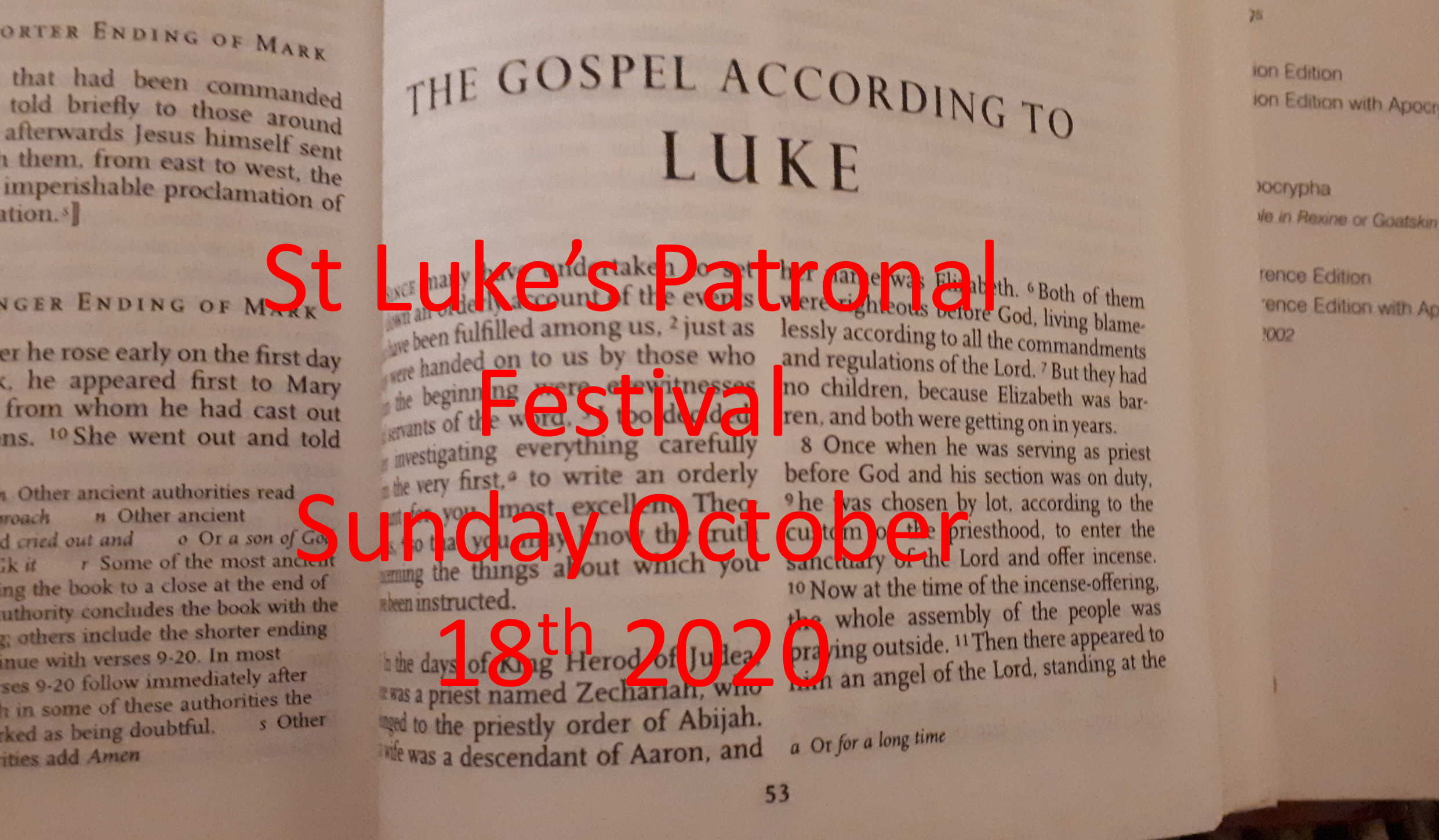 St Luke’s Day – Join our livestreamed service